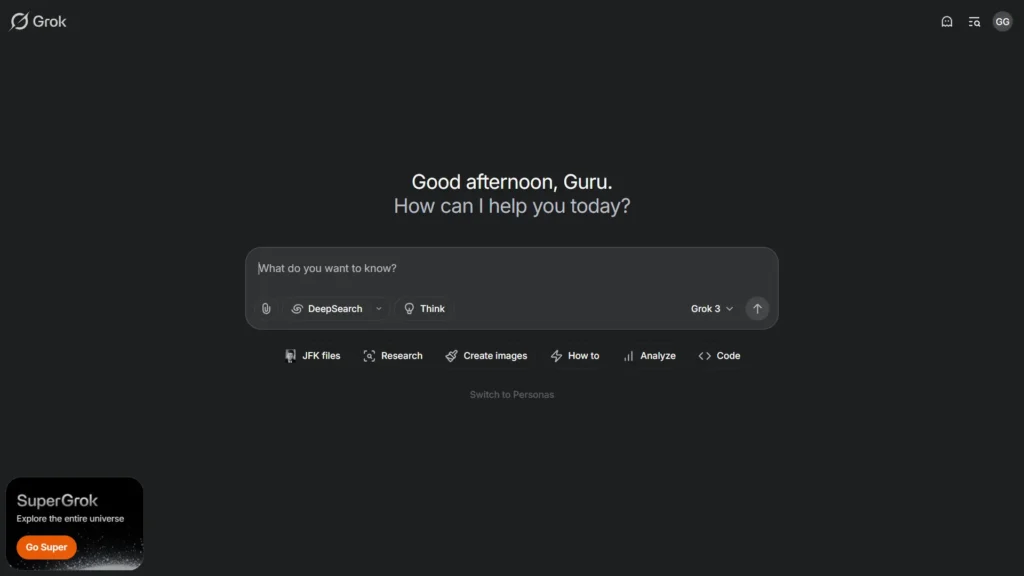 Grok 3 AI interface