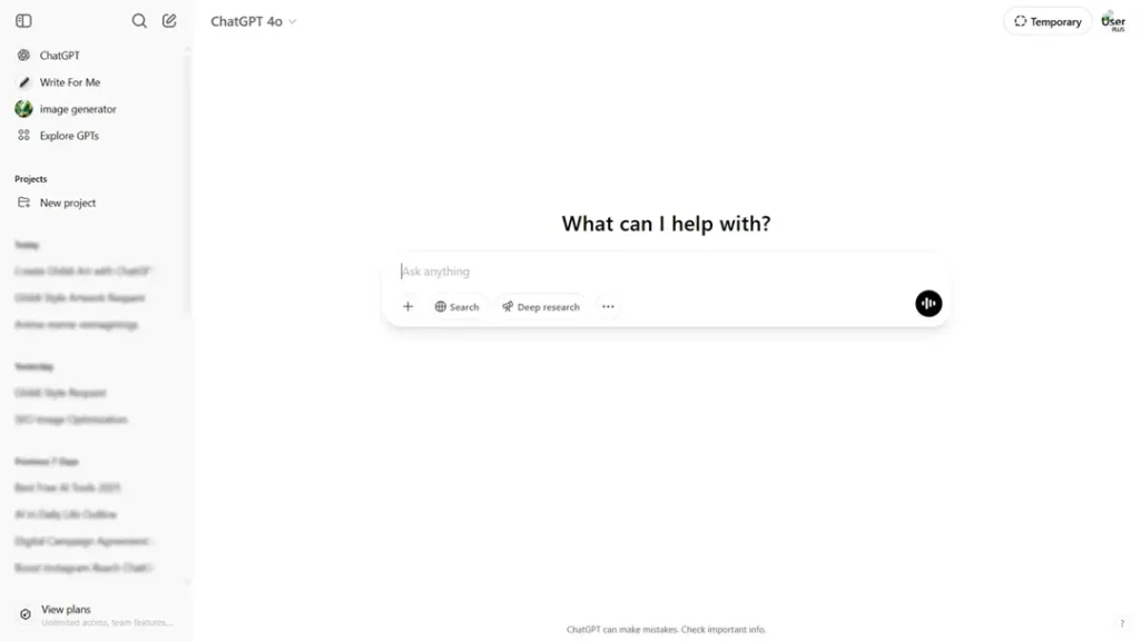 Open ChatGPT app on Web