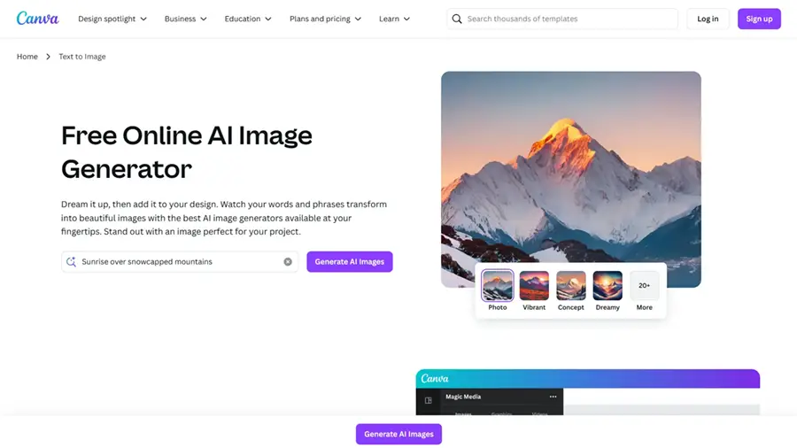 canva AI home page socialgyani