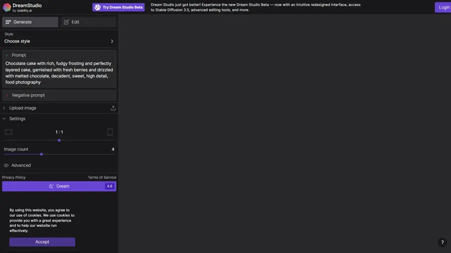 dreanstudio ai home page